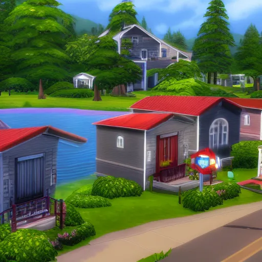 Image similar to a natural disaster unfolds in the sims 4