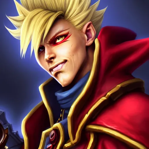 Prompt: Hearthstone official professional art. A vash blond male pirate using red long red rob and two guns inspired on triggun vash . Insanely coherent physical body parts (face, arms, legs, hair, eyes). Full body realistic, sharp focus, 8k high definition, insanely detailed, intricate, elegant, smooth, sharp focus, illustration, ArtStation