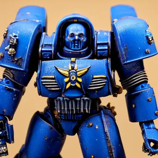 Image similar to hyper realistic warhammer 40k ultramarine