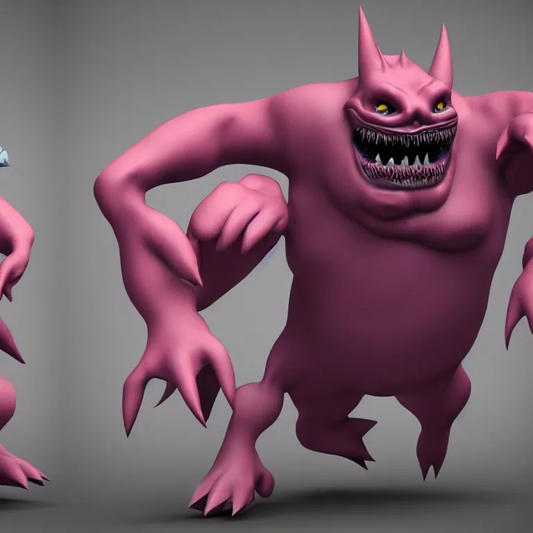 Image similar to gengar transformation closeup realistic, 3 d render, 3 d rendered, high detail, high resolution, dynamic lighting, moody lighting, high contrast, colorful