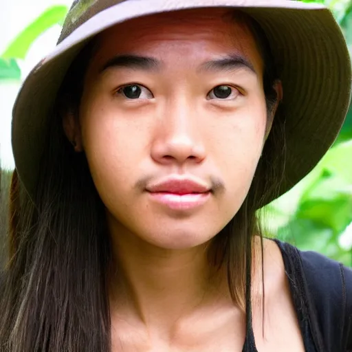 Prompt: half - thai, half german, face of a young woman