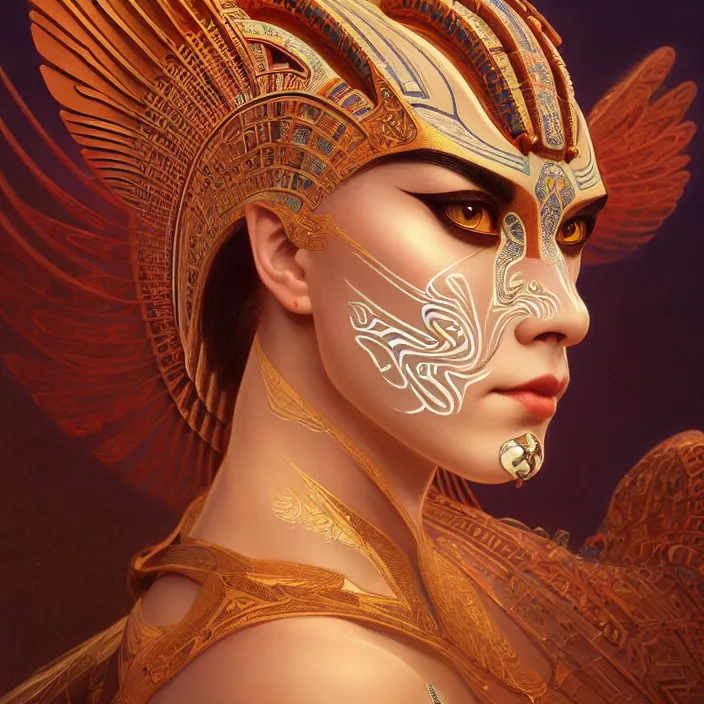 Prompt: symmetry! portrait of a sphinx!!, face decorated with chinese opera motifs, leds horizon zero dawn machine, intricate, elegant, highly detailed, digital painting, artstation, concept art, smooth, sharp focus, illustration, art by artgerm and greg rutkowski and alphonse mucha, 8 k