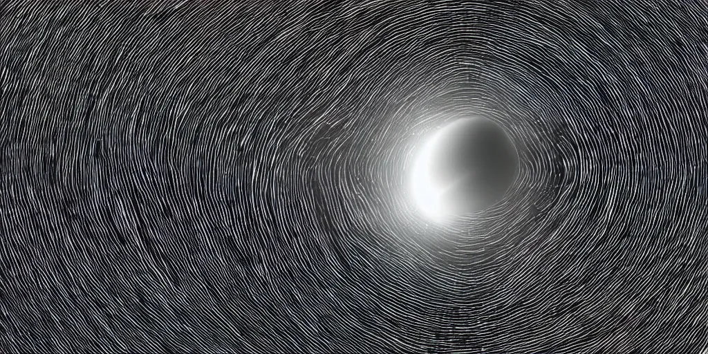 Prompt: A black hole with event horizon in the center with space around it , photorealistic, hyperrealism, high detail