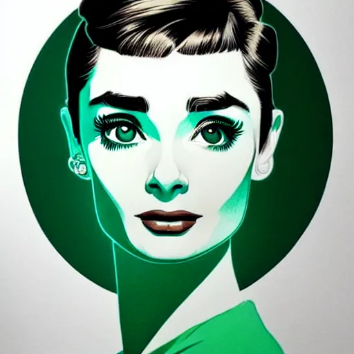 Image similar to in the style of joshua middleton, beautiful audrey hepburn, aquapunk, bioshock, full body green dress, elegant pose, spooky, symmetrical face symmetrical eyes, three point lighting, detailed realistic eyes, insanely detailed and intricate elegant, artgerm, underwater home