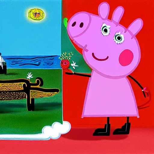 Prompt: Peppa Pig by Salvador Dali