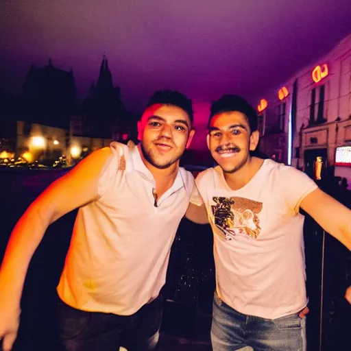 Image similar to two Mexican brothers at night club in Prague