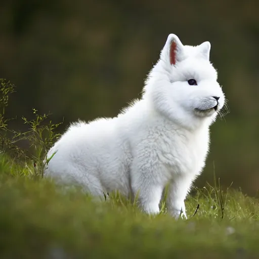 Prompt: a floppy - eared bunny - samoyed, wildlife photography