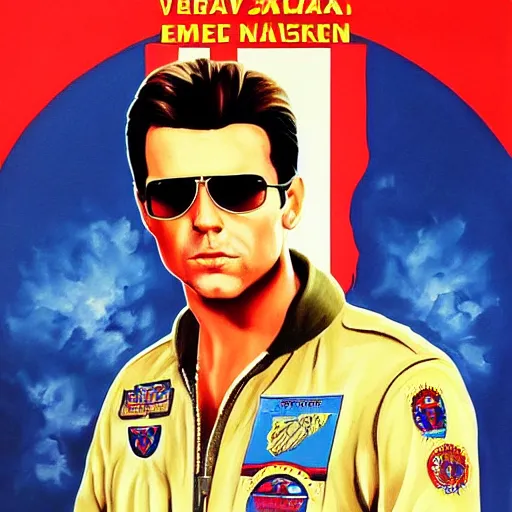 Prompt: hungarian movie poster for top gun, painted