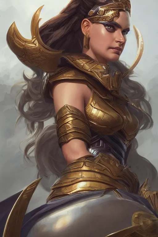 Image similar to amazon valkyrie athena, d & d, fantasy, portrait, highly detailed, headshot, digital painting, trending on artstation, concept art, sharp focus, illustration, art by artgerm and greg rutkowski and magali villeneuve