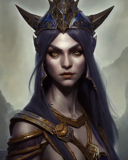 Image similar to dark elf princess, highly detailed, d & d, fantasy, highly detailed, digital painting, trending on artstation, concept art, sharp focus, illustration, global illumination, shaded, art by artgerm and greg rutkowski and fuji choko and viktoria gavrilenko and hoang lap