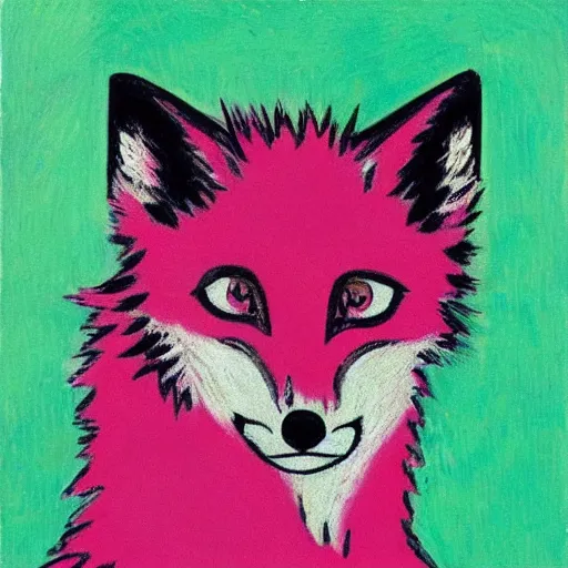 Prompt: pink fox, style of van gogh, profile image