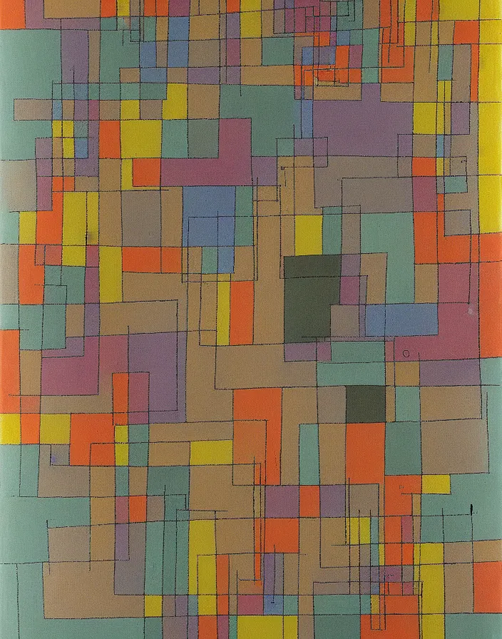 Image similar to hyper detailed industraial & utility flow field by paul klee