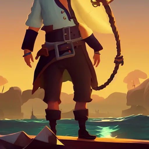 Image similar to painting jack the pirate on sea of thieves game avatar hero smooth face median photoshop filter cutout vector behance hd by jesper ejsing, by rhads, makoto shinkai and lois van baarle, ilya kuvshinov, rossdraws, illustration, art by ilya kuvshinov and gustav klimt