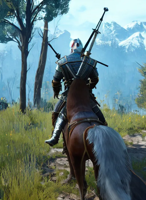 Image similar to Samuel L Jackson in The Witcher 3, gameplay, 8k, HD