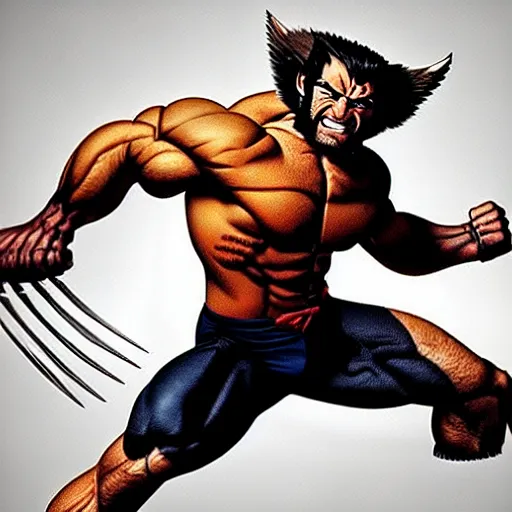 Image similar to wolverine action pose, portrayal by danny devito