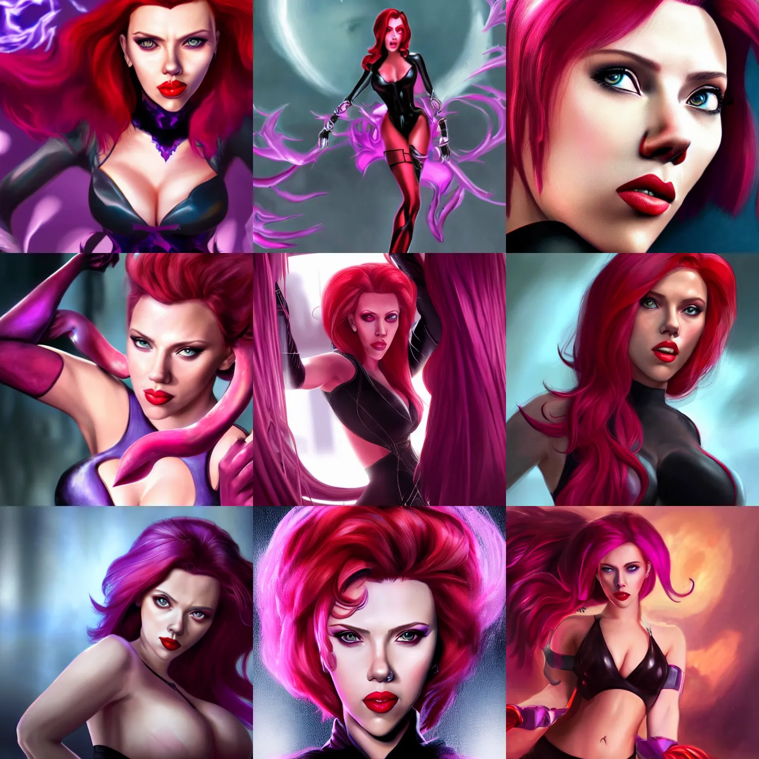 Prompt: Scarlett Johansson as Evelynn, hot, photorealistic,