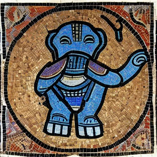 Image similar to Ancient Roman Mosaic of Max Rebo Playing For Emperor Caligula