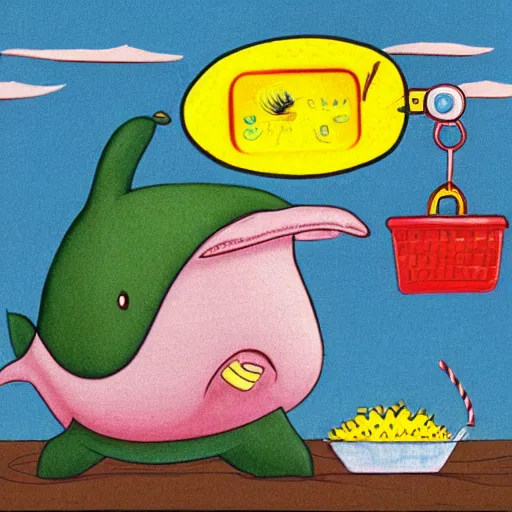 Image similar to a happy whale by richard scarry