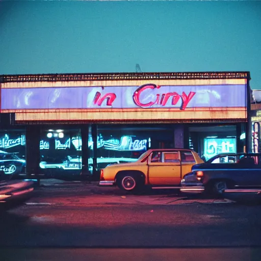 Image similar to Waiting in the car Waiting for the ride in the dark At night the city grows Look at the horizon glow Drinking in the lounge Following the neon signs Waiting for a word Looking at the milky skyline The city is my church It wraps me in its blinding twilight, cinestill 800