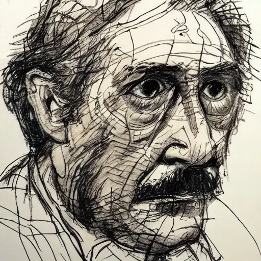 Image similar to a realistic yet scraggly portrait sketch of the side profile of a stern and sophisticated the engineer, trending on artstation, intricate details, in the style of frank auerbach, in the style of sergio aragones, in the style of martin ansin, in the style of david aja, in the style of mattias adolfsson