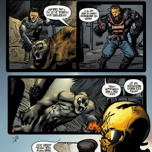 Image similar to mutant wolf vs the punisher in mortal kombat