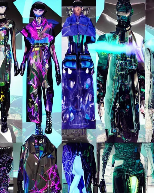 Image similar to a leaked screenshot of Balenciaga's cyberpunk wizard collection