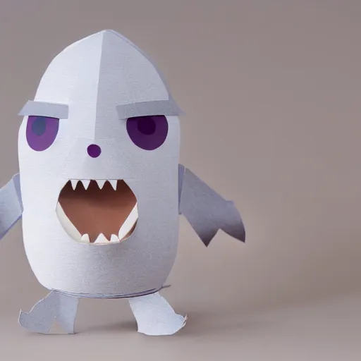 Image similar to paper model of a cute monster, product photo, crisp