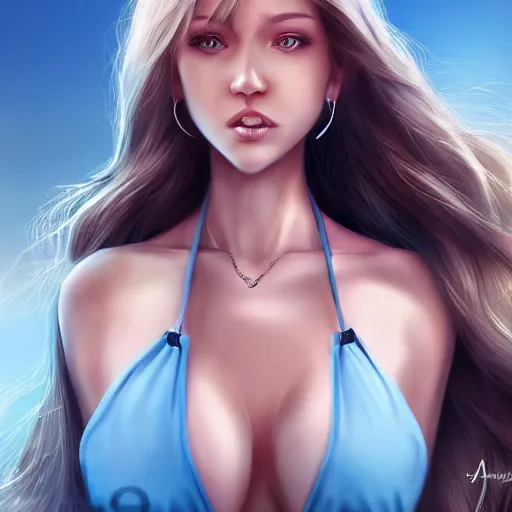 Image similar to a very beautiful obama, full body, long wavy blond hair, sky blue eyes, full round face,, bikini, miniskirt, front shot, highly detailed, cinematic wallpaper by stanley artgerm lau