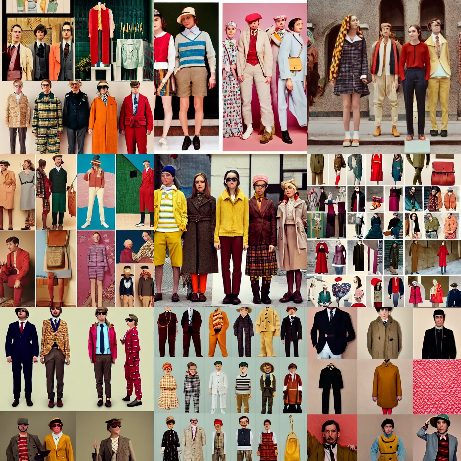 Fashion Collection in the Style of Wes Anderson Made by Midjourney