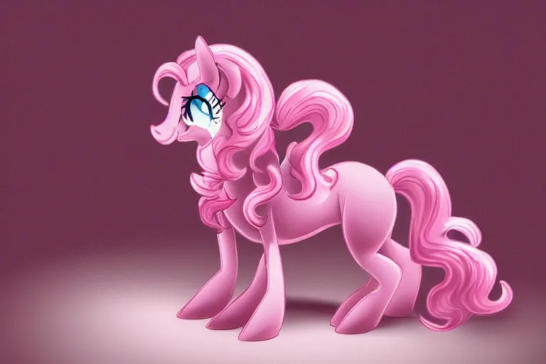 Prompt: Pinkie Pie equine, chest and face away from the viewer, professional photography and mood lighting, anatomically correct equine photo, sitting down, flowing mane and tail, relaxed expression