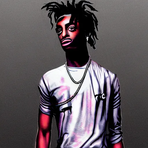 Prompt: playboi carti in cyborg style digital art 4 k detailed super realistic