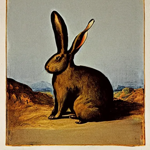 Prompt: The Giant Rabbit by Goya