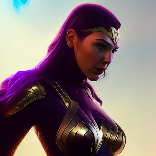 Image similar to Gal Gadot is Thanos, hyperdetailed, artstation, cgsociety, 8k