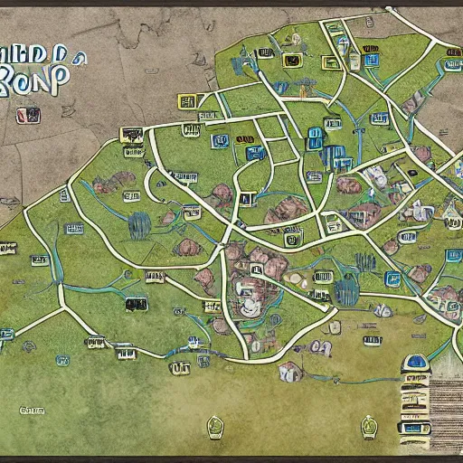 Prompt: map of lviv for tabletop rpg