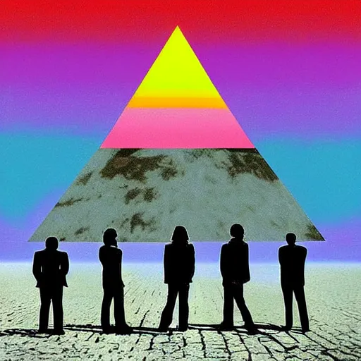 Image similar to pink floyd dark side of the moon, album cover, music 🎶, digital art