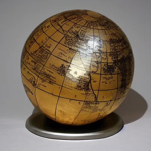 Image similar to a globe made out of liquid metal