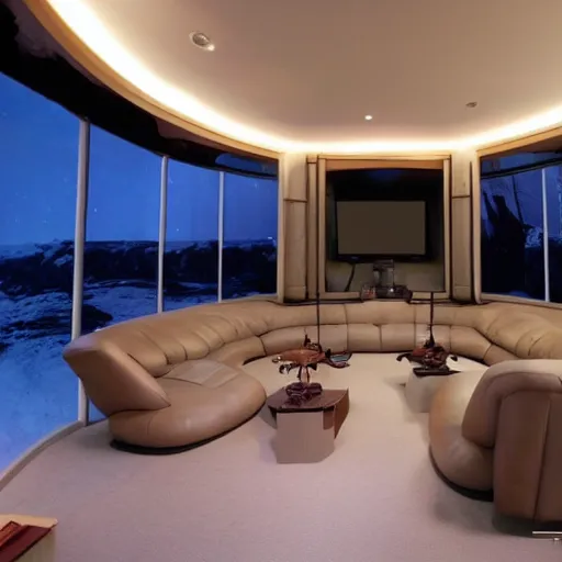 Image similar to a living room in a starwars detroyer