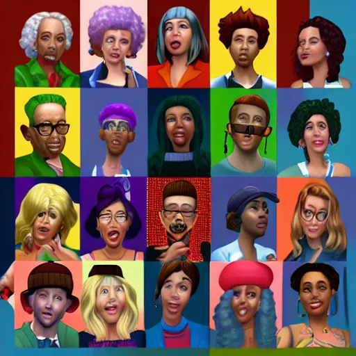 Prompt: the sims einstein portrait