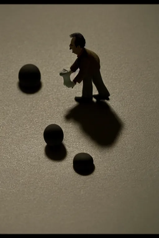 Image similar to a cinematic film still of a claymation stop motion film starring bill murray, shallow depth of field, 8 0 mm, f 1. 8