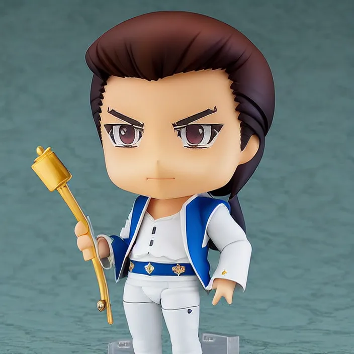 Image similar to Elvis Presley, An anime Nendoroid of Elvis Presley, Aquarel