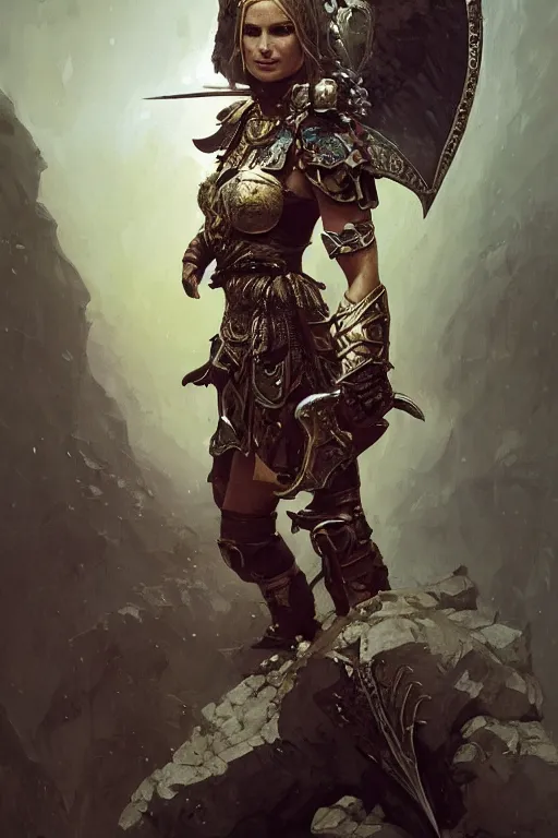 Prompt: natalie portman, legendary warrior, heroic fighter, diablo, fighting fantasy, tattoos, decorative ornaments, battle armor, by carl spitzweg, ismail inceoglu, vdragan bibin, hans thoma, greg rutkowski, alexandros pyromallis, perfect face, finely detailed, realistic shading