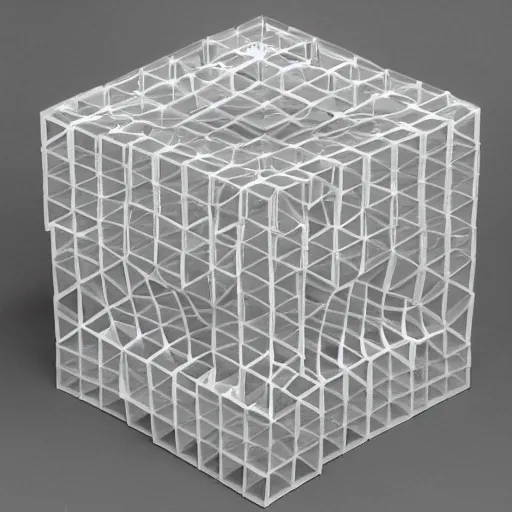Image similar to Hypercube Expressed in Hilbert Space - The sculpture