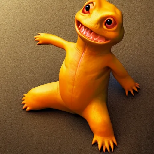 Image similar to hyperrealistic charmander, stunning 3 d render inspired by istvan sandorfi & greg rutkowski & mike judge, perfect symmetry, dim volumetric cinematic lighting, 8 k octane comprehensive render, extremely mega hyper - detailed and lifelike attributes & atmosphere, intricate, realistic flesh texture, masterpiece, artstation, stunning,