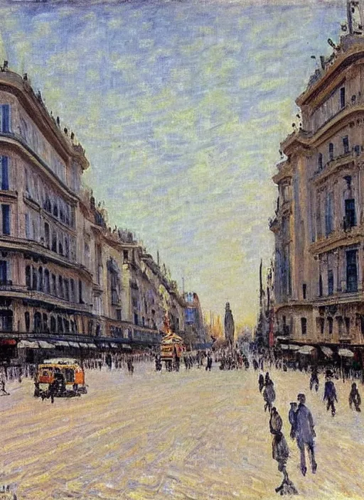 Image similar to Gran via de Madrid painted by Alfred Sisley