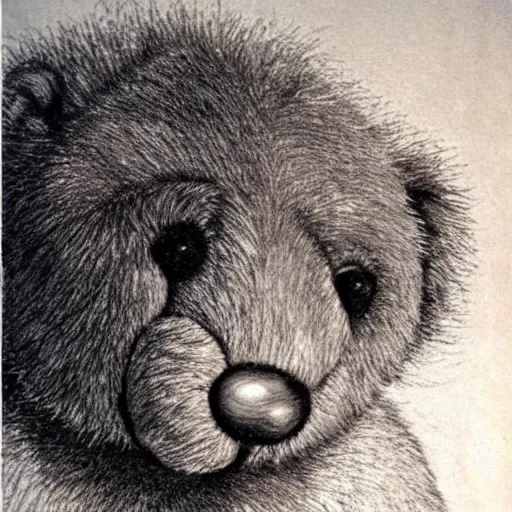 Image similar to fluffy teddy bear drawn by salvador dali