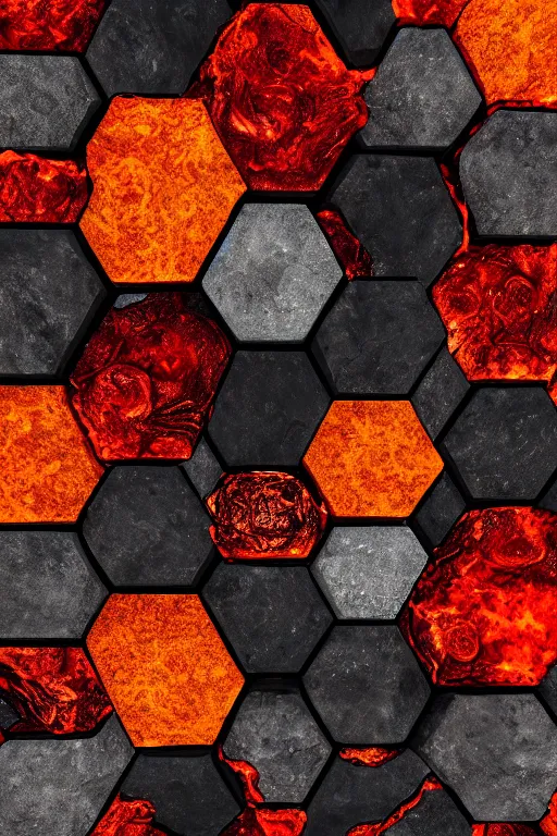 Prompt: A single elemental firestone alone, burning hot and covered in flowing fluid art. Set aflame. Ruby Stone. Liquid Gold. Lava. Crystal structure. Hexagon. Glowing Hot. Spirals. Melting. Intricate. Hyper Real. 4K. Octane Render. Empty Background. Black Background.