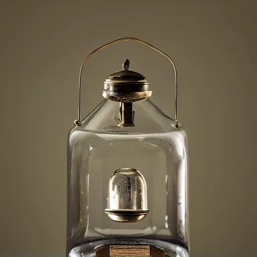 Prompt: a beautifully lit, award winning photo of a specimen bell jar from a cabinet of curiosities