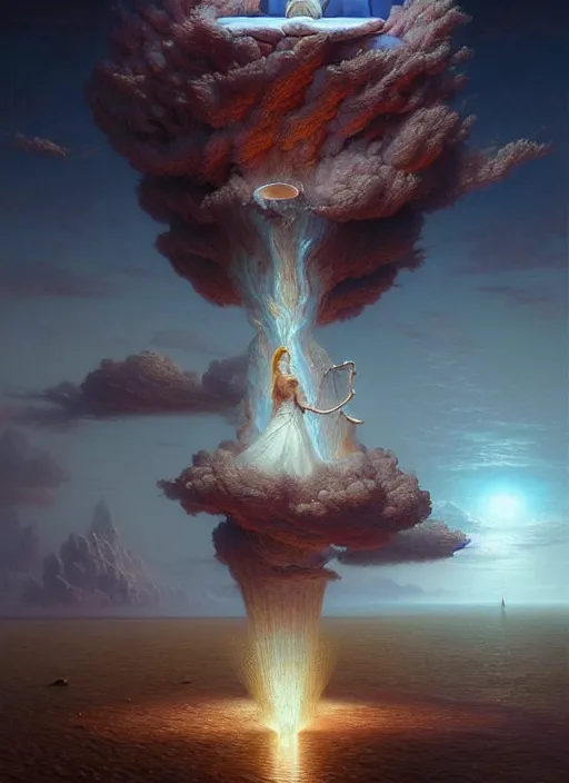 Image similar to a hyper - detailed 3 d render like a oil painting of dream - state astral - projection, surrealism!!!!! surreal concept art, lifelike, photorealistic, digital painting, aesthetic, smooth, sharp focus, artstation hd, by greg rutkowski, bruce pennington, valentina remenar and asher duran,