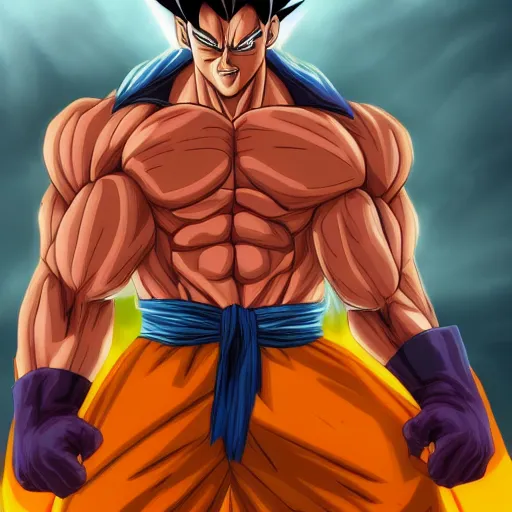 Image similar to Hugh Jackman is Goku, hyperdetailed, artstation, cgsociety, 8k