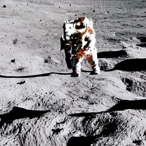 Prompt: a dog on the moon